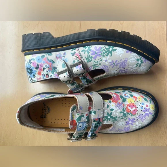 Dr. Martens Floral Buckle Flats - Picture 3 of 11